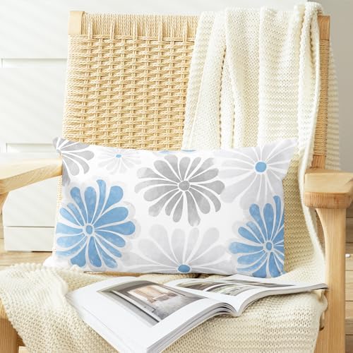 CaliTime Decorative Couch Throw Pillow Covers, 20 X 12 Inches, Blue Grey