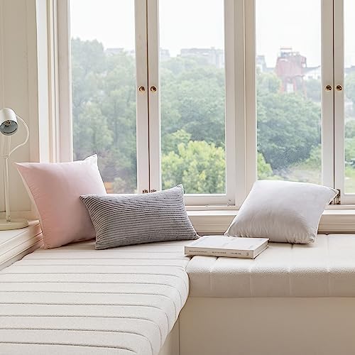 Home Brilliant Decorative Euro Shams Velvet Large Throw Pillow Covers for Couch Chairs Office Girl Woman Holidays, 2 Pieces, 26x26 inches(66cm x 66cm), Pearl Ivory