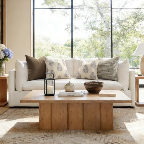 YCOLL Vintage Floral Print Pillow Covers 18x18 Set of 2 Patterned Accent Decorative Cushion Covers Modern Farmhouse Throw Pillow Covers for Sofa Couch Chair Bed Living Room Home Decor, Quiet Gray