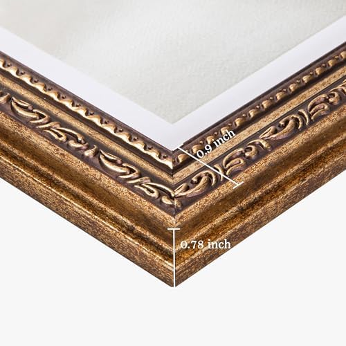 eletecpro 4x6 Vintage Picture Frame, Glass Cover, Bronze Gold, 2-Pack
