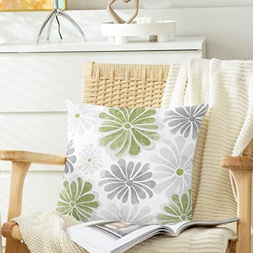 CaliTime Decorative Couch Throw Pillow Covers, 18 X 18 Inches, Sage Green