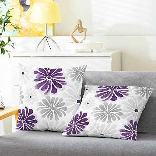 CaliTime Decorative Couch Throw Pillow Covers, 20 X 20 Inches, Purple