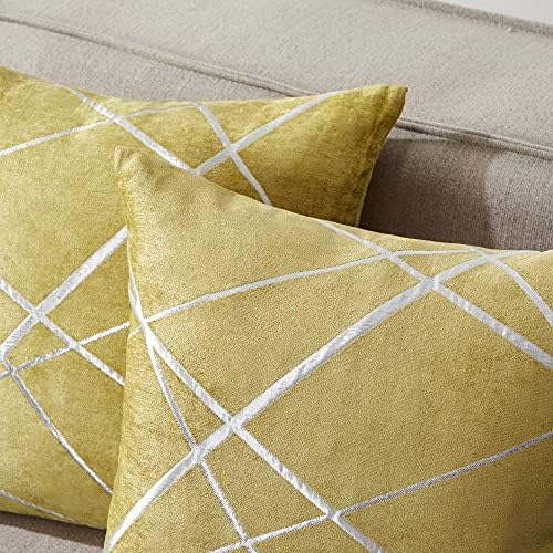 GIGIZAZA Decorative Throw Pillow Covers 26 x 26,Yellow Sofa Thick Cushion Pillow Covers,Square Luxury Pillows 2 Set