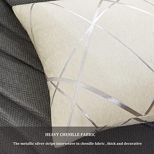 GIGIZAZA Decorative Couch Pillow Covers 16 x16,White Thick Cushion Pillow Covers,Sofa Square Accent Pillows Set of 2