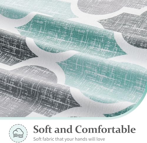 Beauoop Throw Pillow Covers 20x20 for Couch Sofa Moroccan Aqua Gray 2 Sets