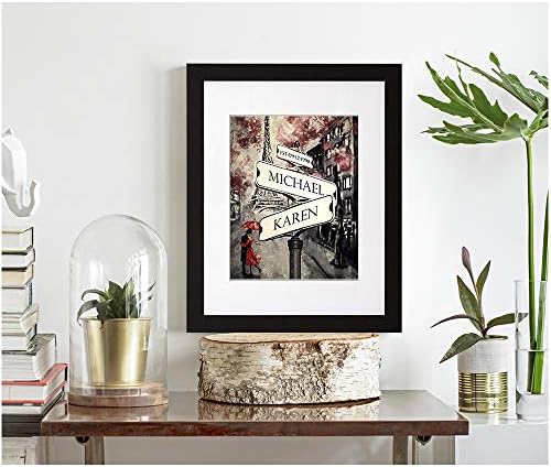 A&T ARTWORK Lovers Roadcrossing Signs Photo Prints Gift,includes Names and the Date Unique Gift for the Anniversary.11X14 inches D-Mats UNFRAMED