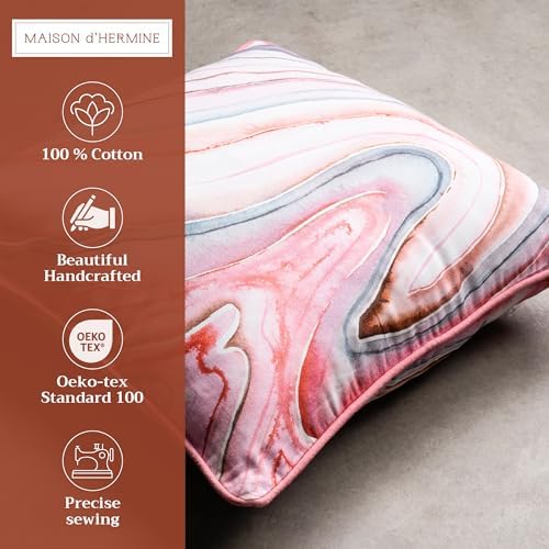 Maison d' Hermine Throw Pillow Covers 100% Cotton (18" x 18" - Pack of 1)