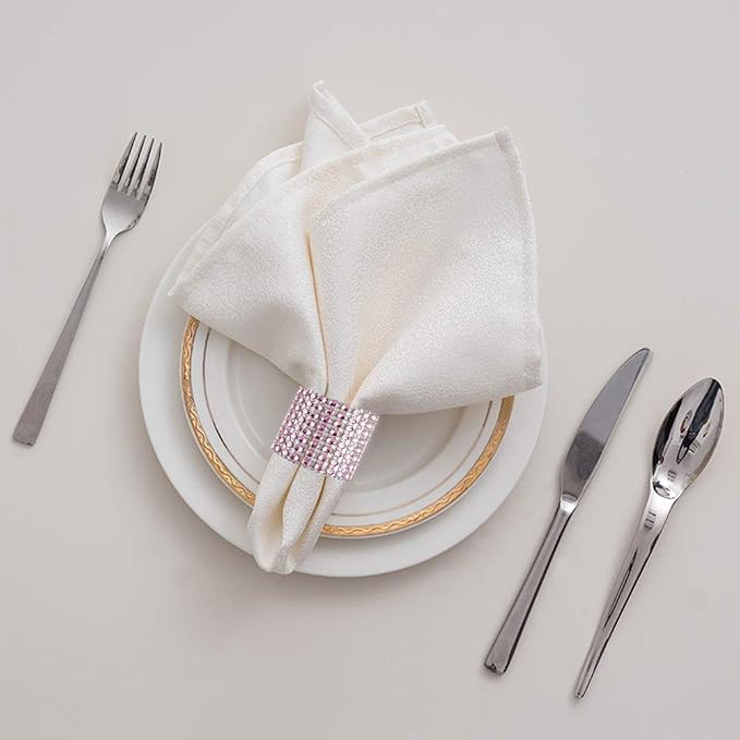 Accmor 50pcs Napkin Rings, Pink Napkin Rings Buckles | Napkin Rings for Table Decorations, Wedding, Dinner, Party, DIY Decoration
