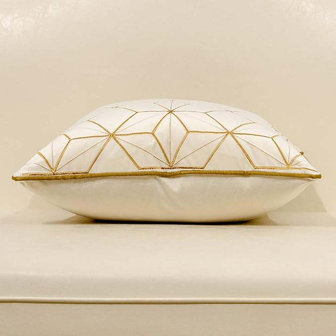 Avigers Throw Pillow Cover 20 x 20 Inch, White Gold, Velvet, Hidden Zipper