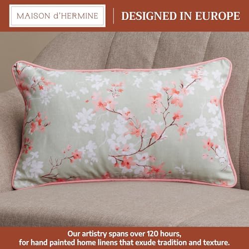 Maison d' Hermine Throw Pillow Covers 100% Cotton (12" x 20" - Pack of 1)