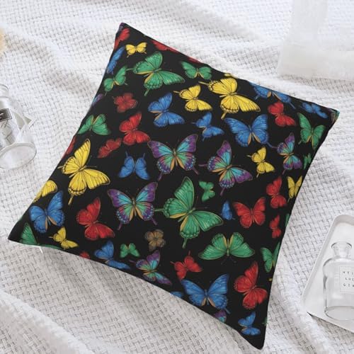 Colorful Butterfly Decorative Throw Pillow Cover