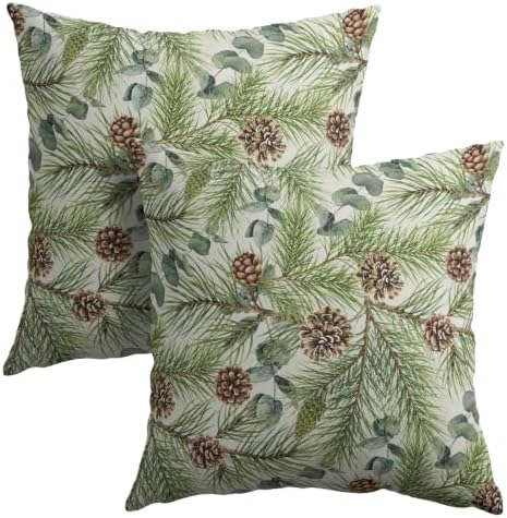 Winter Floral Pillow Covers 20x20 Inch 2Pcs