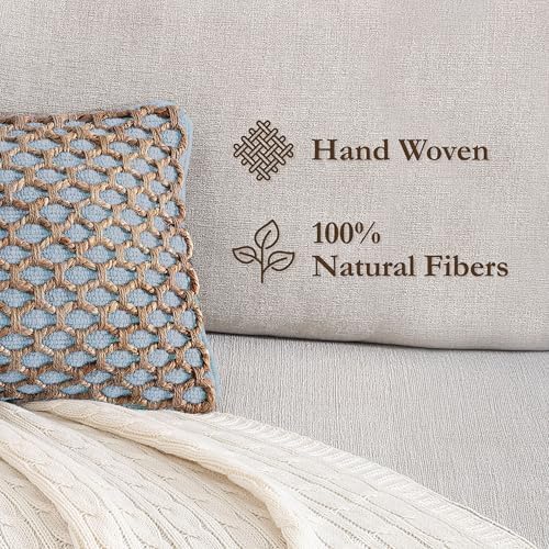 Boho Living Jada Decorative Throw, (1) 12" x 20" Pillow Cover, Light Blue