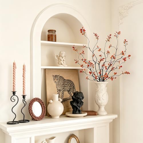4 Pcs 38.5" Artificial Ficus Branches with Orange Leaves
