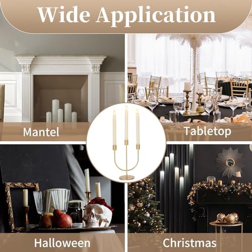 Sziqiqi Gold Candelabra Candle Holders Set of 6, for Wedding Table