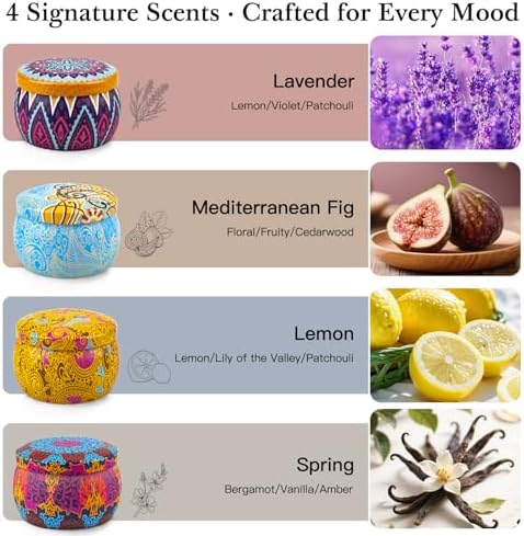 Scented Candles Gift Set for Women, 4 Pack