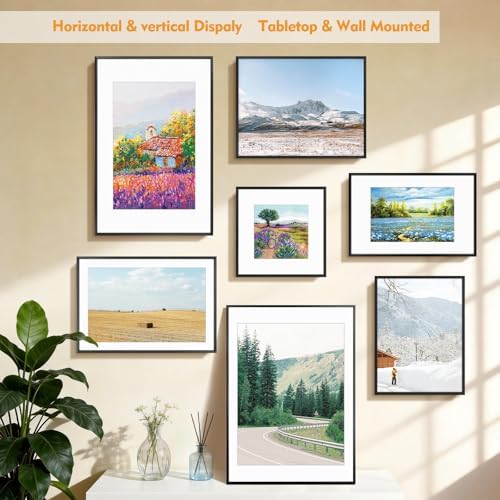 Golden State Art 14x18 Black Aluminum Frame, Real Glass, Mat Fits 12x16