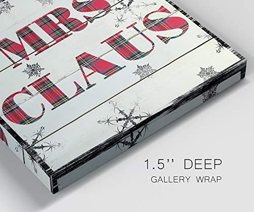 Renditions Gallery Canvas Wall Art for Christmas Decorations Mrs. Santa Claus Texture Abstract Artwork for Living Room Home Kitchen Wall Decor - 10"X10" LT05