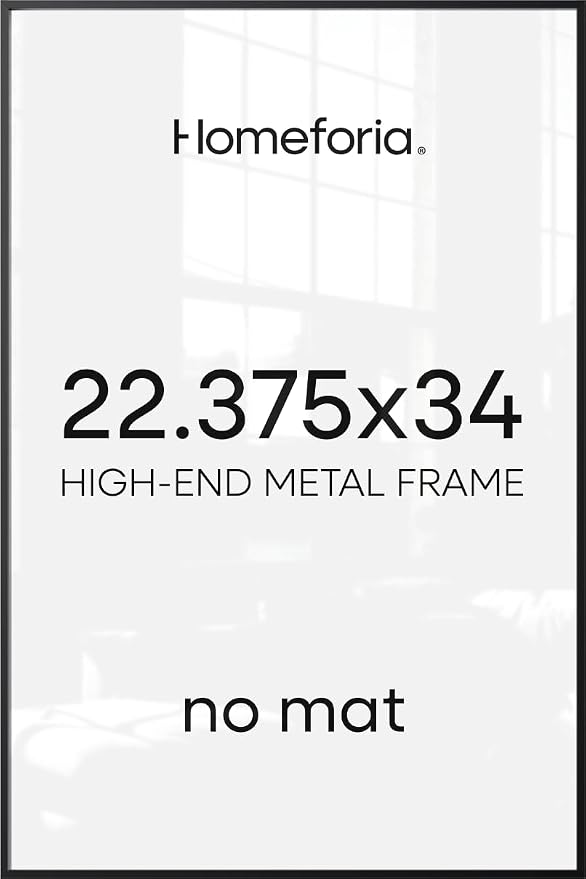 Homeforia 22.375x34 Black Puzzle Poster Frame, High-End Metal, Glass