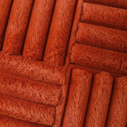 All Smiles Burnt Orange Terracotta Rust Throw Pillow Covers 24x24 Set of 2