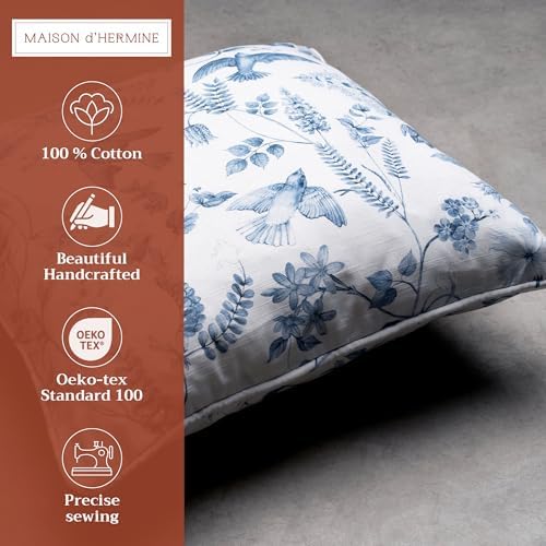 Maison d' Hermine Throw Pillow Covers 100% Cotton (20" x 20" - Pack of 1)