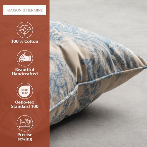 Maison d' Hermine Throw Pillow Covers 100% Cotton (18" x 18" - Pack of 1)
