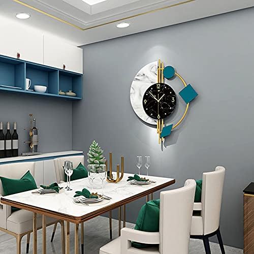 Large Wall Clocks for Living Room, Modern Silent Wall Clocks Operated Non-Ticking, Quartz Clock Metal Glass Decoration for Living Room, Kitchen, Dining Room, Bedroom