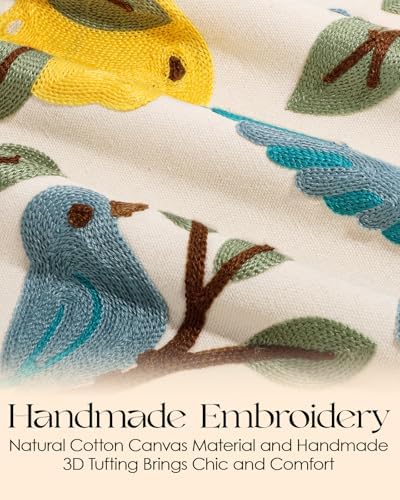Canvas Embroidered Narrow 13"x 72" Table Runner, Lemon Bird