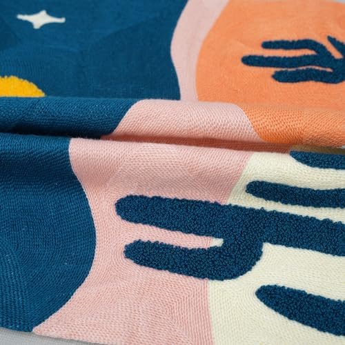 JASEN Abstract Boho Pillow Covers 18x18,Soft Mid Century Geometric Cactus Decorative Throw Pillows for Couch Bed Sofa Bedroom（Only 1 Pillow Cover） (Cactus, 18" x 18")