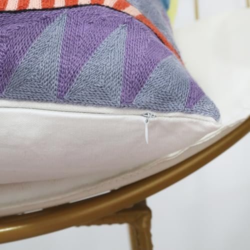 1 Pcs Embroidered Decorative Throw Pillows Covers for Sofa Decor Cushion Cases 18 x 18 Inch (Cute Cat)