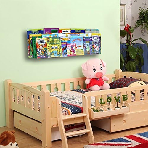 NIUBEE 24”Acrylic Floating Bookshelf for Kids Wall Bookshelves 1 Pack