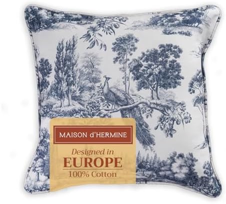 Maison d' Hermine Throw Pillow Covers 100% Cotton (18" x 18" - Pack of 1)