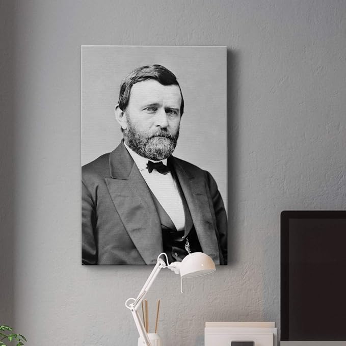 Renditions Gallery Ulysses S. Grant Presidental Portrait Wall Art, Premium Gallery Wrapped Canvas Decor, Ready to Hang, 36 in H x 24 in W, Made in America Print