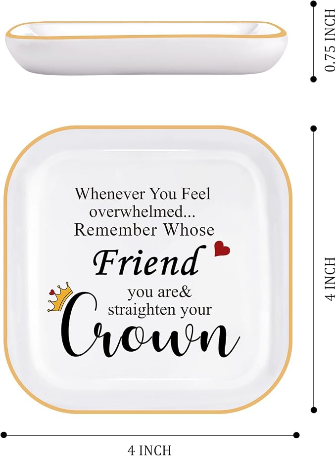 PUDDING CABIN Friend Gifts for Women Best Friend - Ring Dish Christmas Bff Birthday Gifts