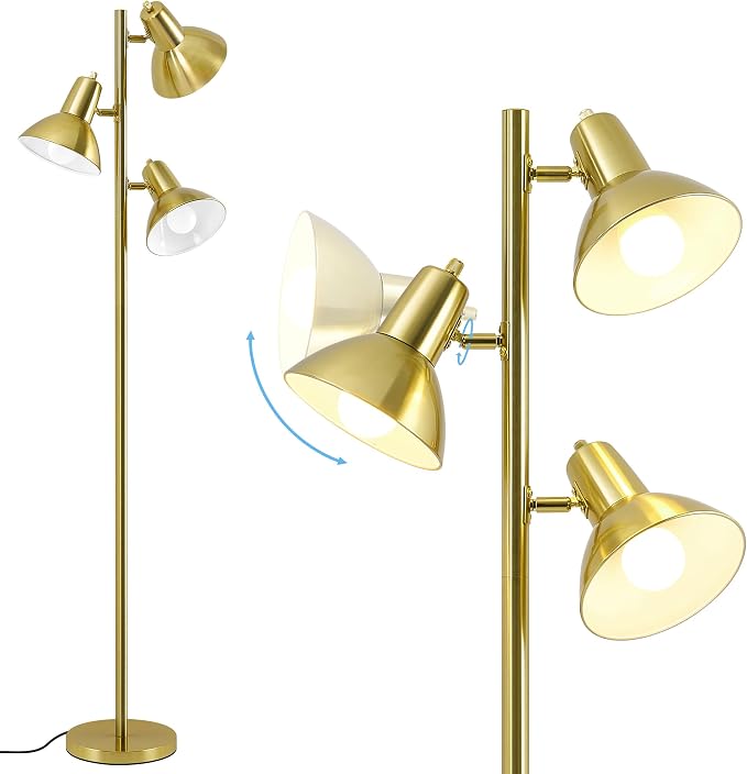 3 Light Floor Lamps for Living Room, 67" Tall Metal Modern Tree Floor Lamp
