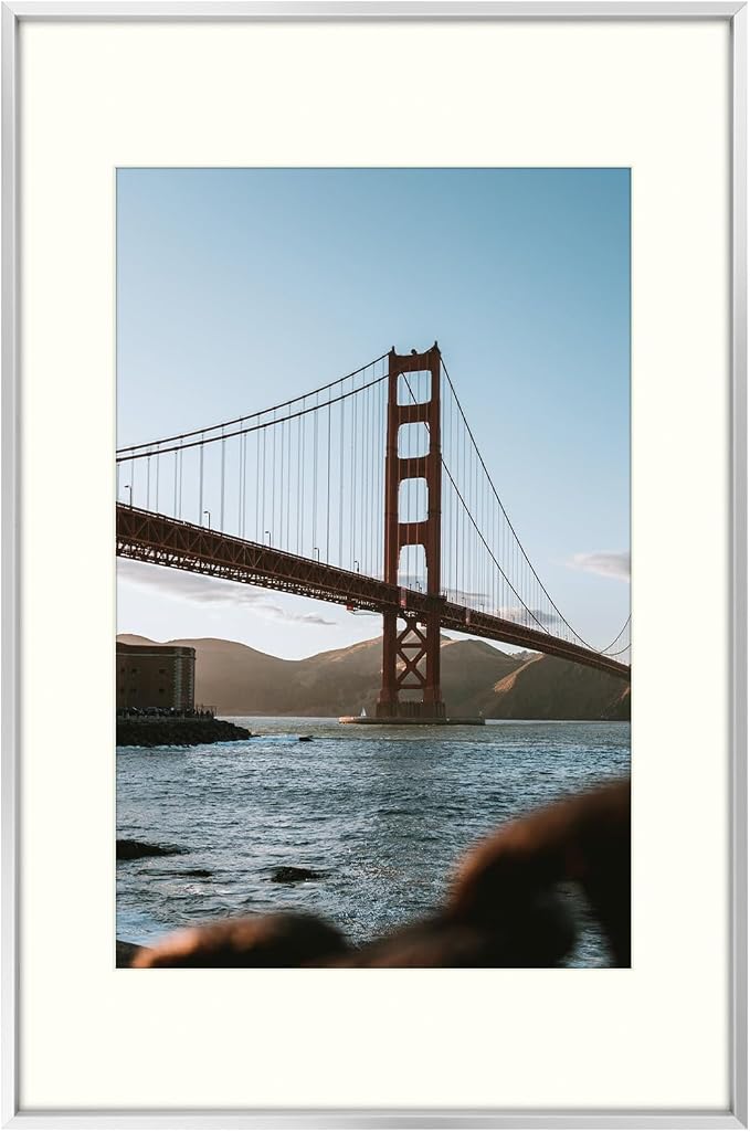 Frametory 16x24 Silver Aluminum Metal Picture Frame Mat for 12x18 Glass