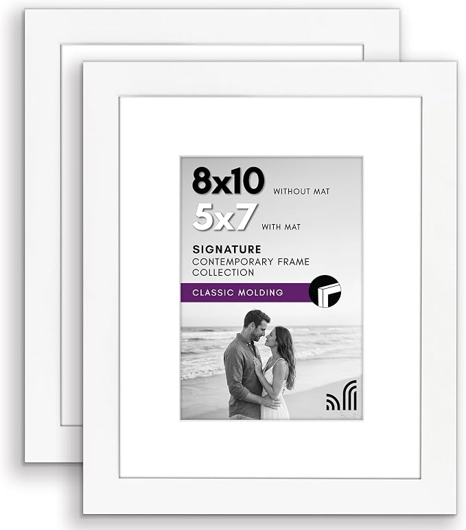 Americanflat 4x6 Double Picture Frame - Engineered Wood - White