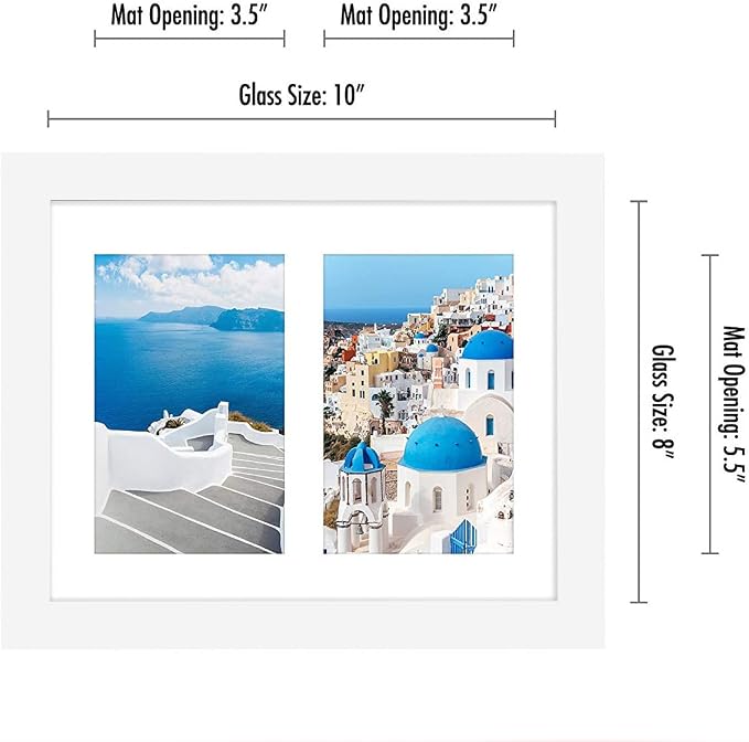 Americanflat 4x6 Double Picture Frame - Engineered Wood - White