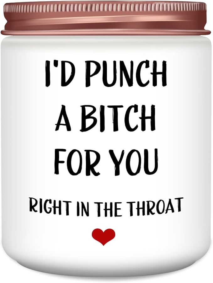 Homsolver Birthday Gifts for Women,Sister, Friend, Funny Perfect Anniversary, Christmas,Birthday,Valentines Day Gifts Ideas-I'd Punch A B for You Candles