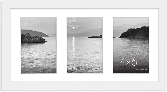 Americanflat 4x6 Collage Picture Frame - Fits 3 - Engineered Wood - White