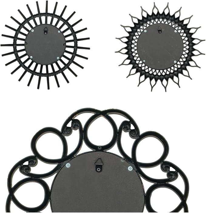 Retro Gold Mirrors for Wall Pack of 3. Round Mirrors. Decorative Mirrors.Small Wall Mirrors for Decor Home Decor.Plastic Frames.Glass Mirrors.Make Old Gold Color.NOT A Large Bathroom Vanity Mirror.