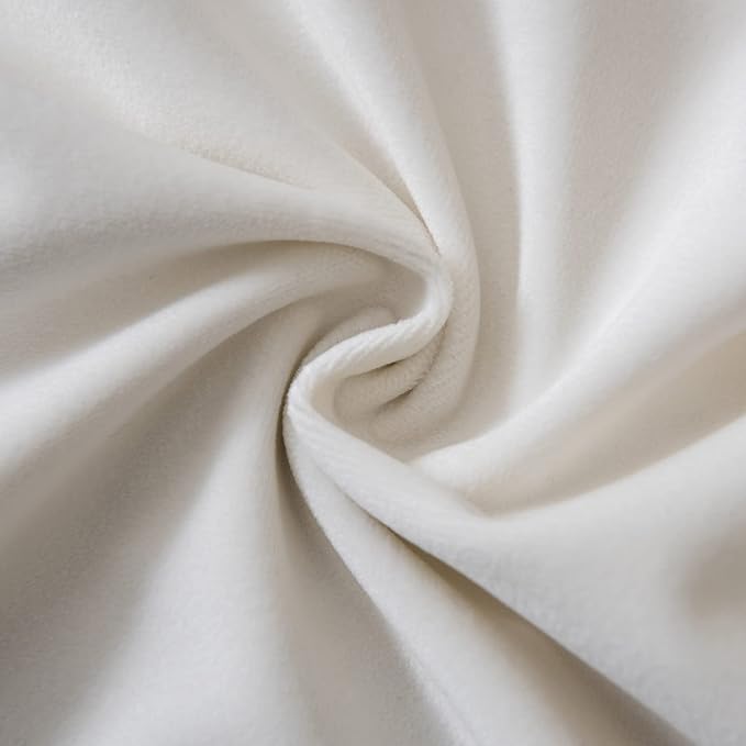 JUSPURBET 12x20 Lumbar Velvet Throw Pillow Covers Set of 2,Cream White