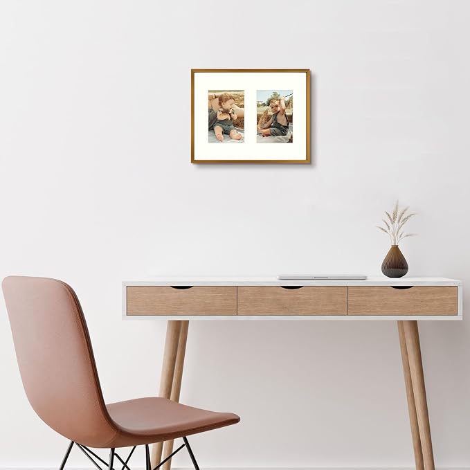 Golden State Art 11x14 Collage Frame w/Mat for 2 5x7 Photos Bronze 2 Pack