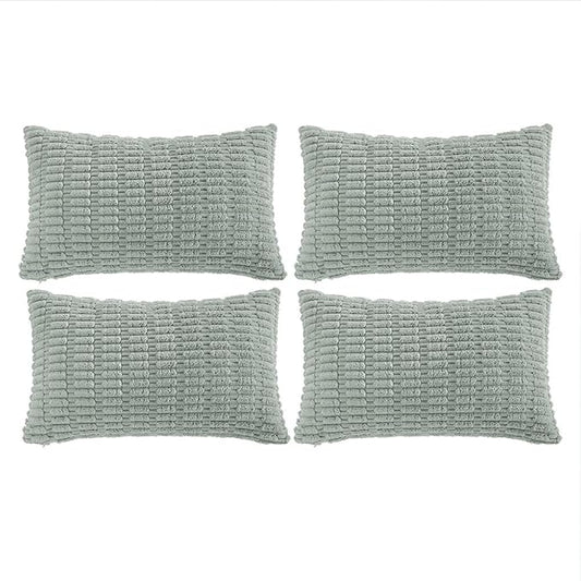 Fancy Homi 4 Packs Decorative Throw Pillow Covers for Living Room Couch Bed, Modern Farmhouse Boho Home Décor Accent Cushion Case, 24" x 12", Grey Blue