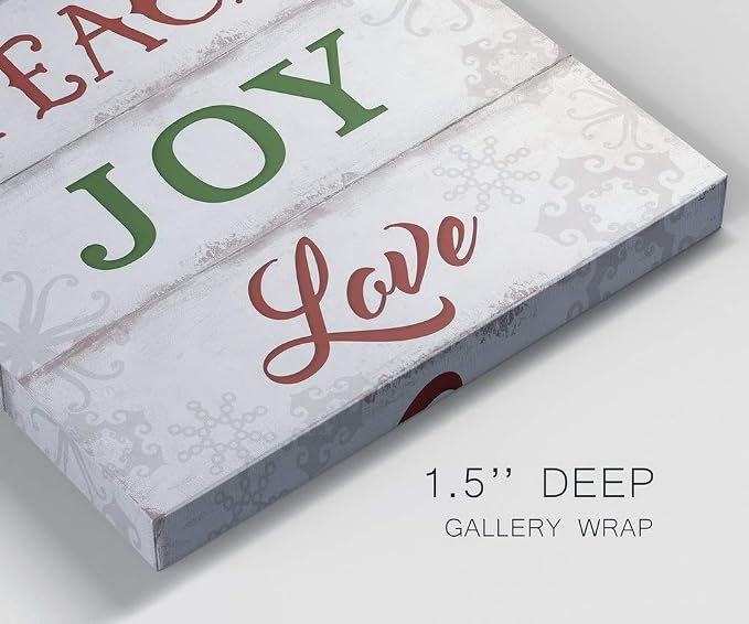 Renditions Gallery Canvas Wall Art Prints for Home Decor Peace Joy Love Motivational Abstract Artowrk for Bedroom Dining Office Kitchen Decorations - 40"X40" LT05