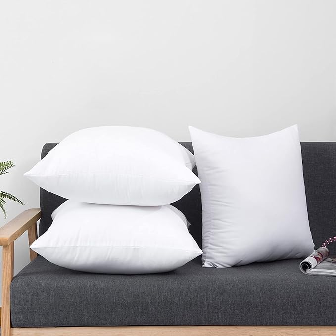 HITO 18x18 Pillow Inserts (Set of 2) - Decorative Square Throw Pillows White for Couch Bed Sofa