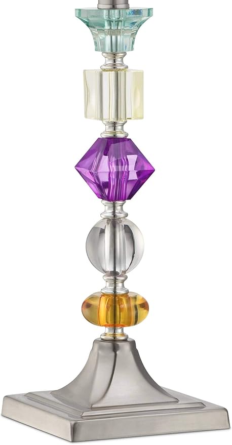 Bijoux 25 1/2" High Brushed Nickel Table Lamps Set of 2 Stacked Acrylic Gem