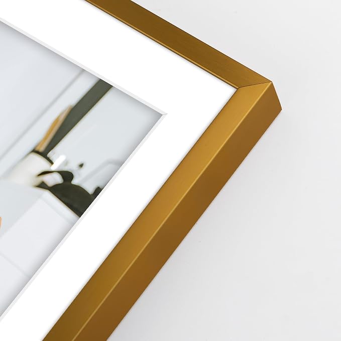 Frametory 2 Pack 9x12 Aluminum Frame with Mat for 6x8 Photo, Bronze