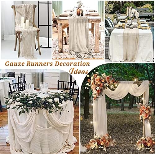 10 Pack Cheesecloth Table Runner 35 x 120 Inch, Rosy Brown