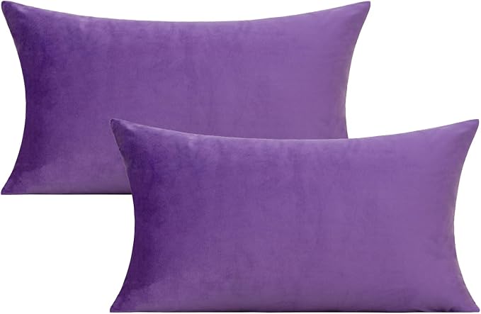VAKADO Purple Throw Pillow Covers Decorative 12x20 Set of 2 Outdoor Decor Couch Cushion Covers Pillowcases Home Bed Decoration for Sofa Bedroom Office